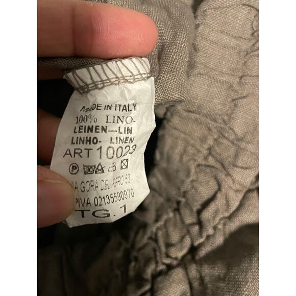 Tera Bora Linen Pants Womens Small Elastic Waist Drawstring Wide Leg Lagenlook - Picture 4 of 9